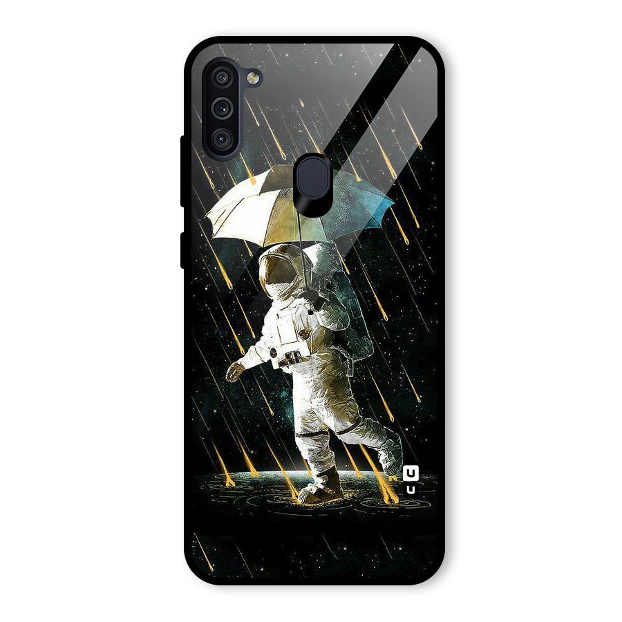 Rain Spaceman Glass Back Case for Galaxy M11