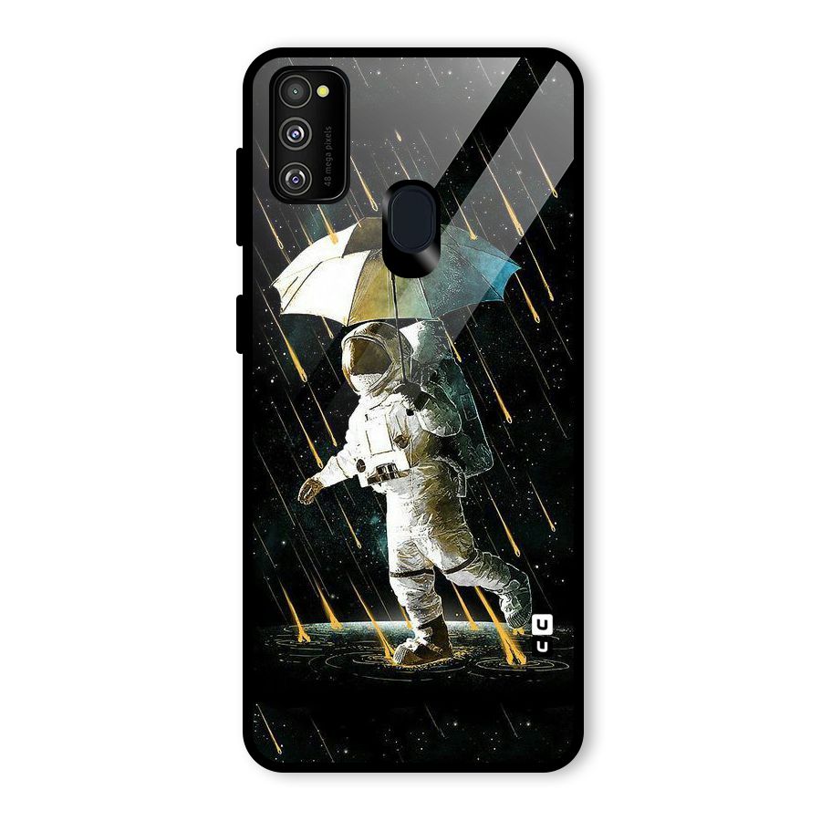 Rain Spaceman Glass Back Case for Galaxy M30s