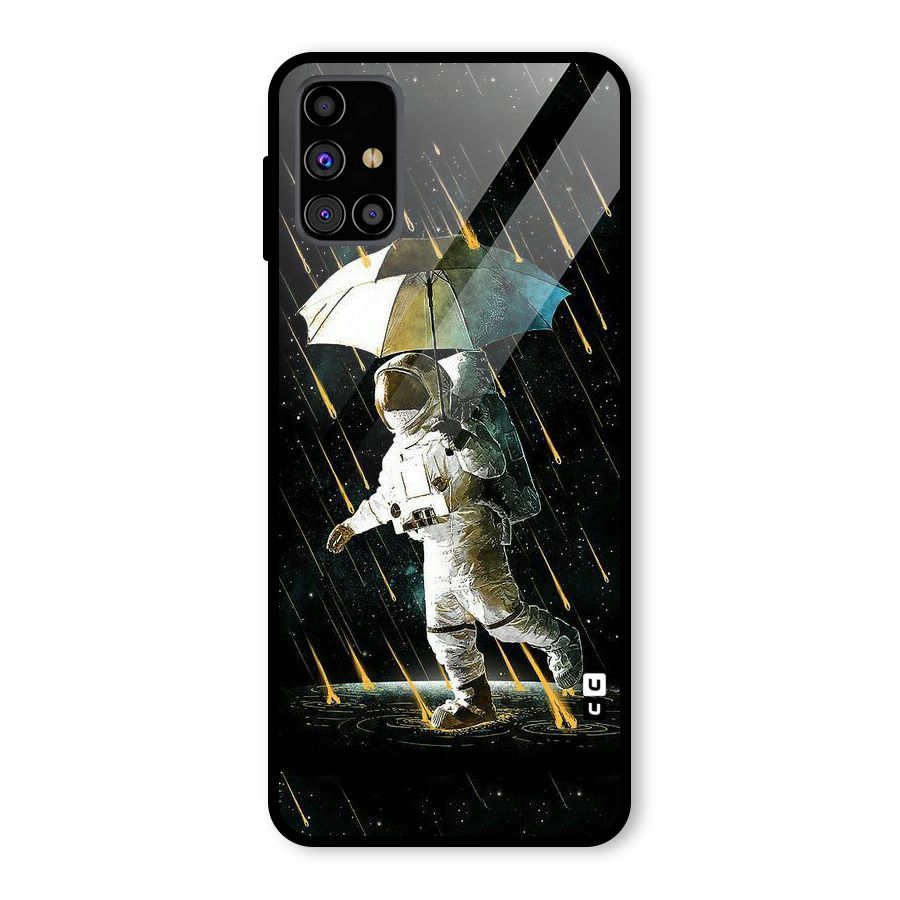 Rain Spaceman Glass Back Case for Galaxy M31s