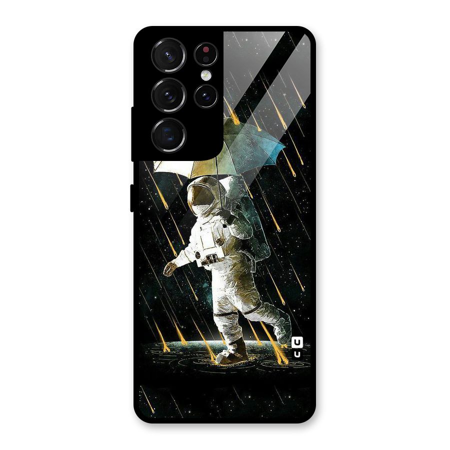 Rain Spaceman Glass Back Case for Galaxy S21 Ultra 5G