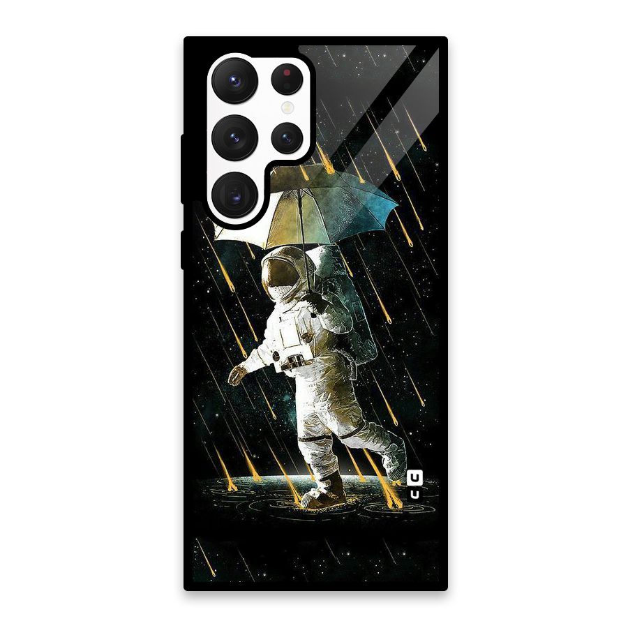 Rain Spaceman Glass Back Case for Galaxy S22 Ultra 5G