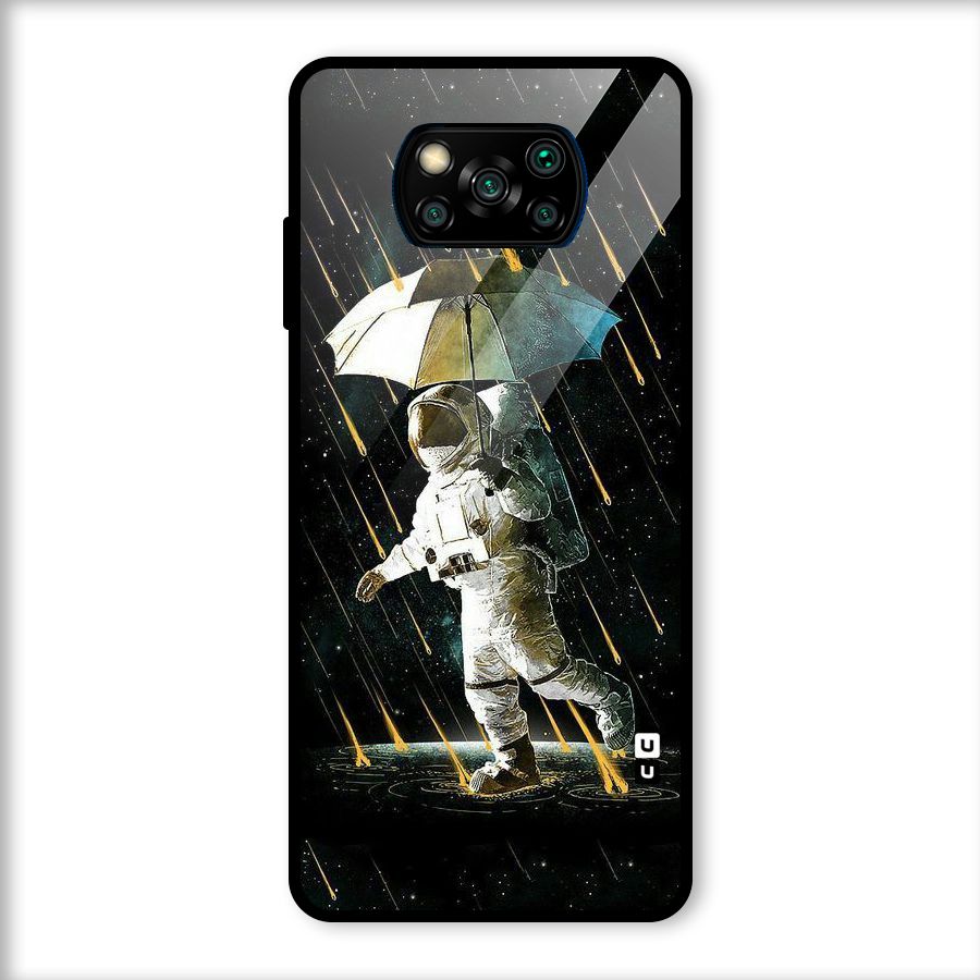 Rain Spaceman Glass Back Case for Poco X3
