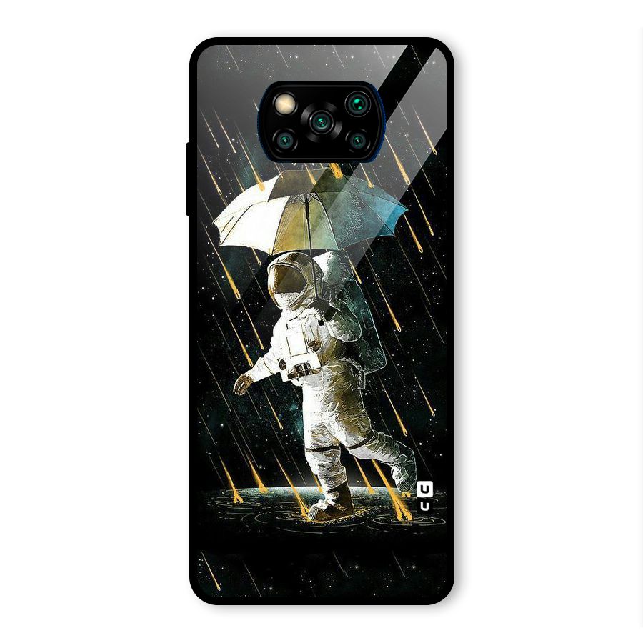 Rain Spaceman Glass Back Case for Poco X3 Pro