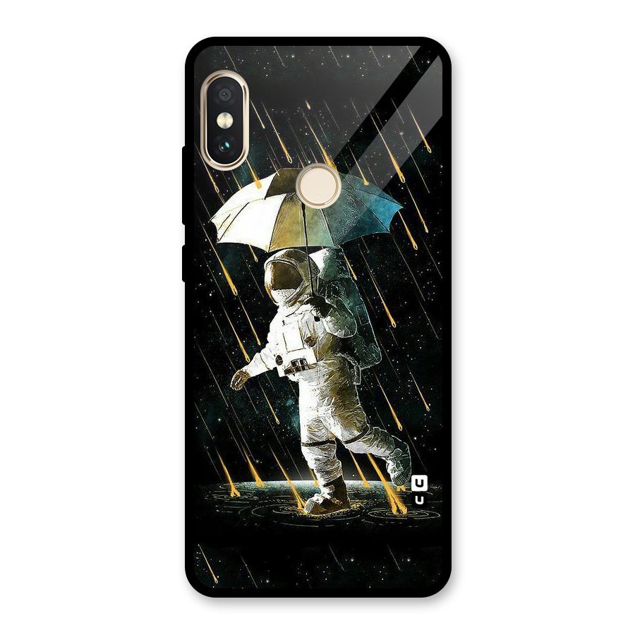 Rain Spaceman Glass Back Case for Redmi Note 5 Pro