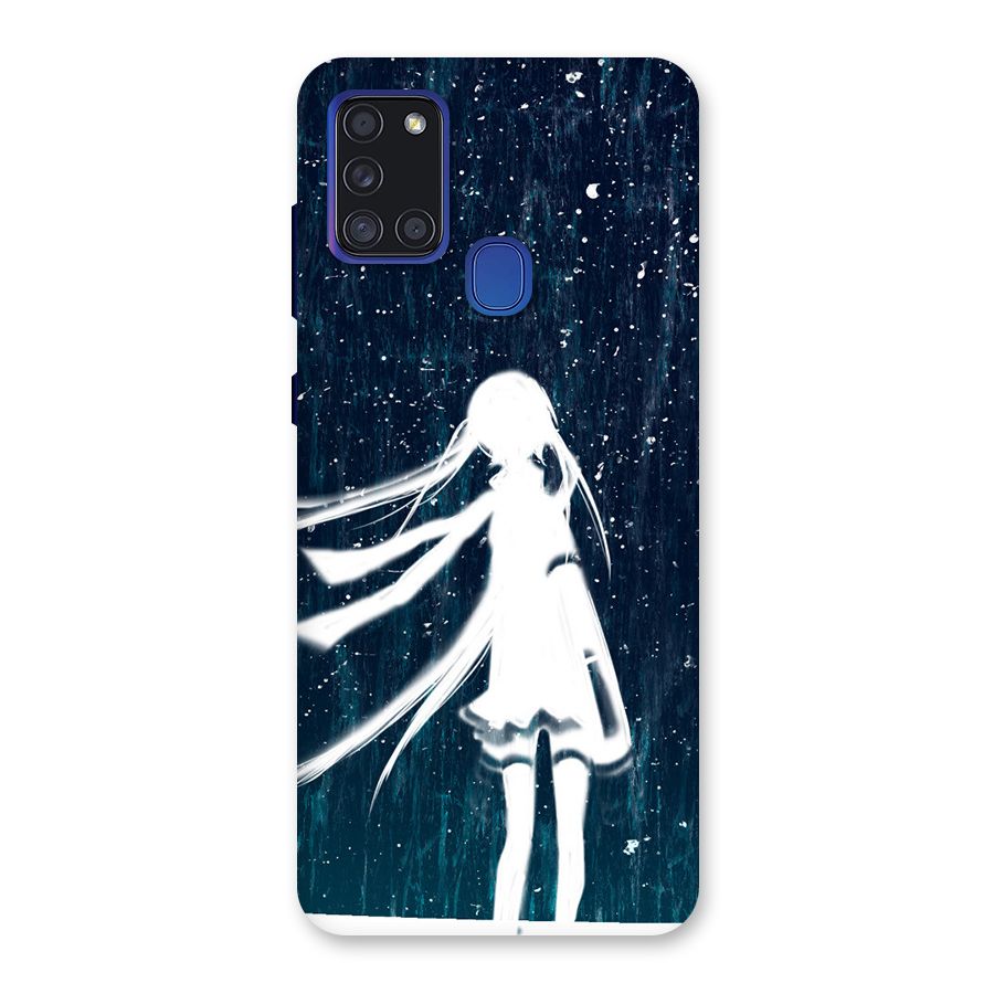 Rain White Girl Back Case for Galaxy A21s