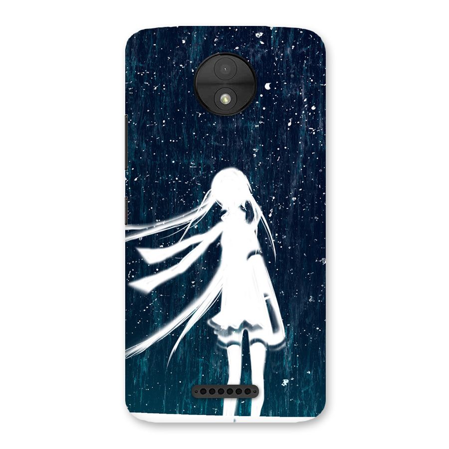 Rain White Girl Back Case for Moto C