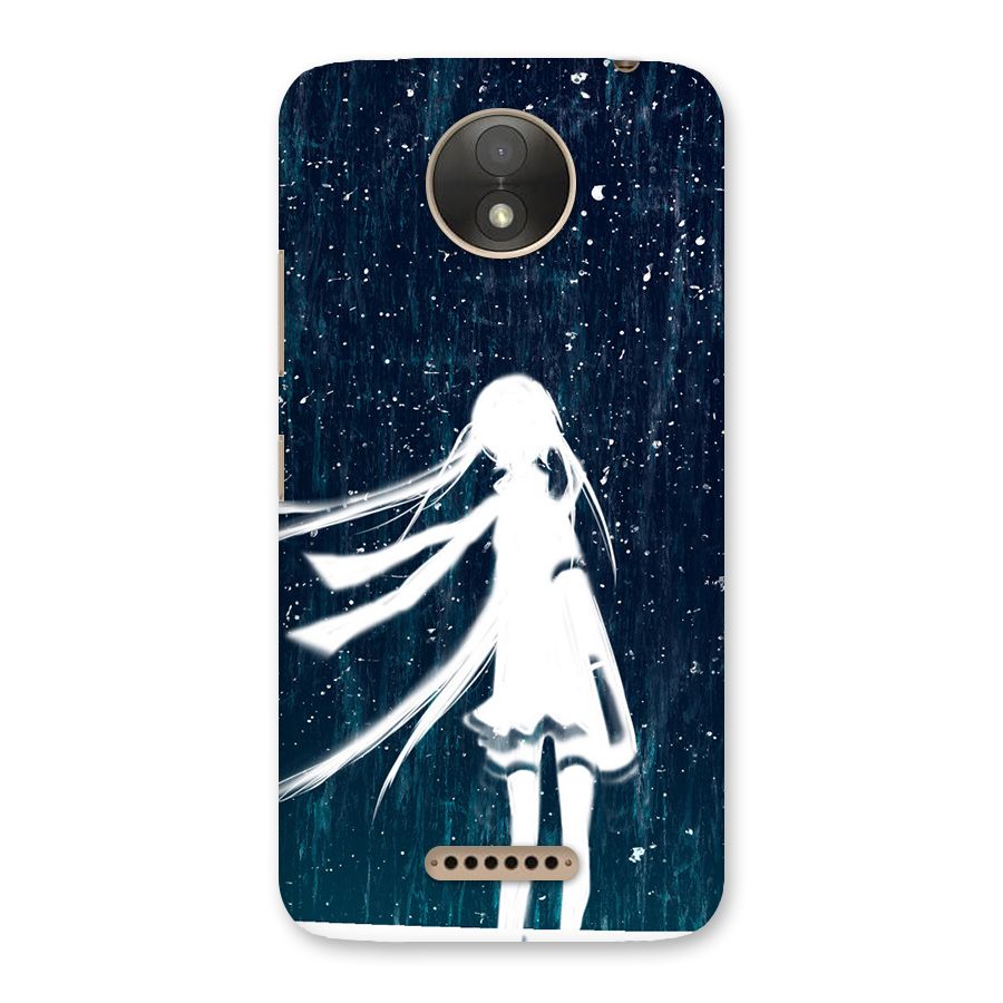 Rain White Girl Back Case for Moto C Plus