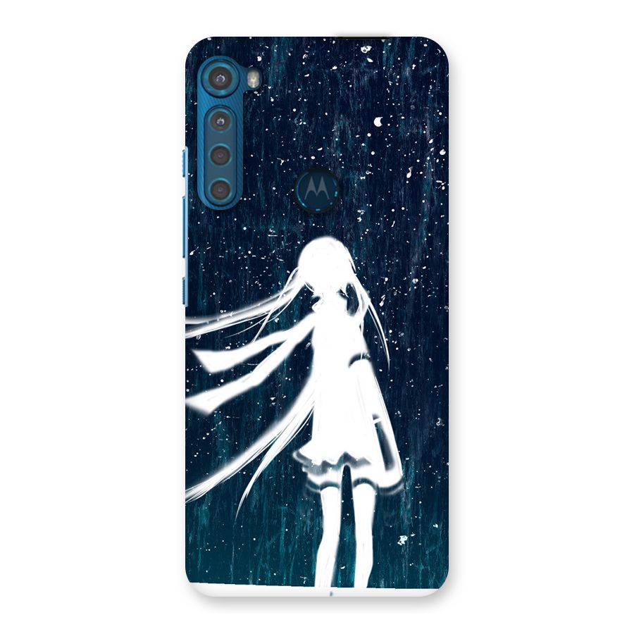 Rain White Girl Back Case for Motorola One Fusion Plus