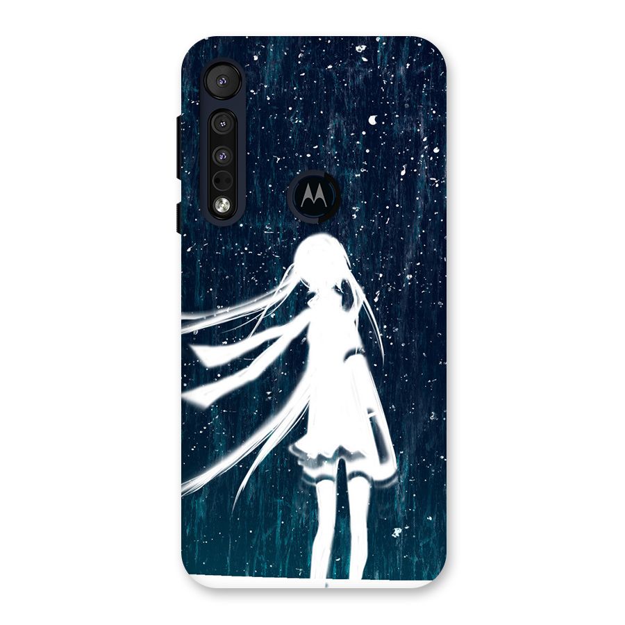 Rain White Girl Back Case for Motorola One Macro