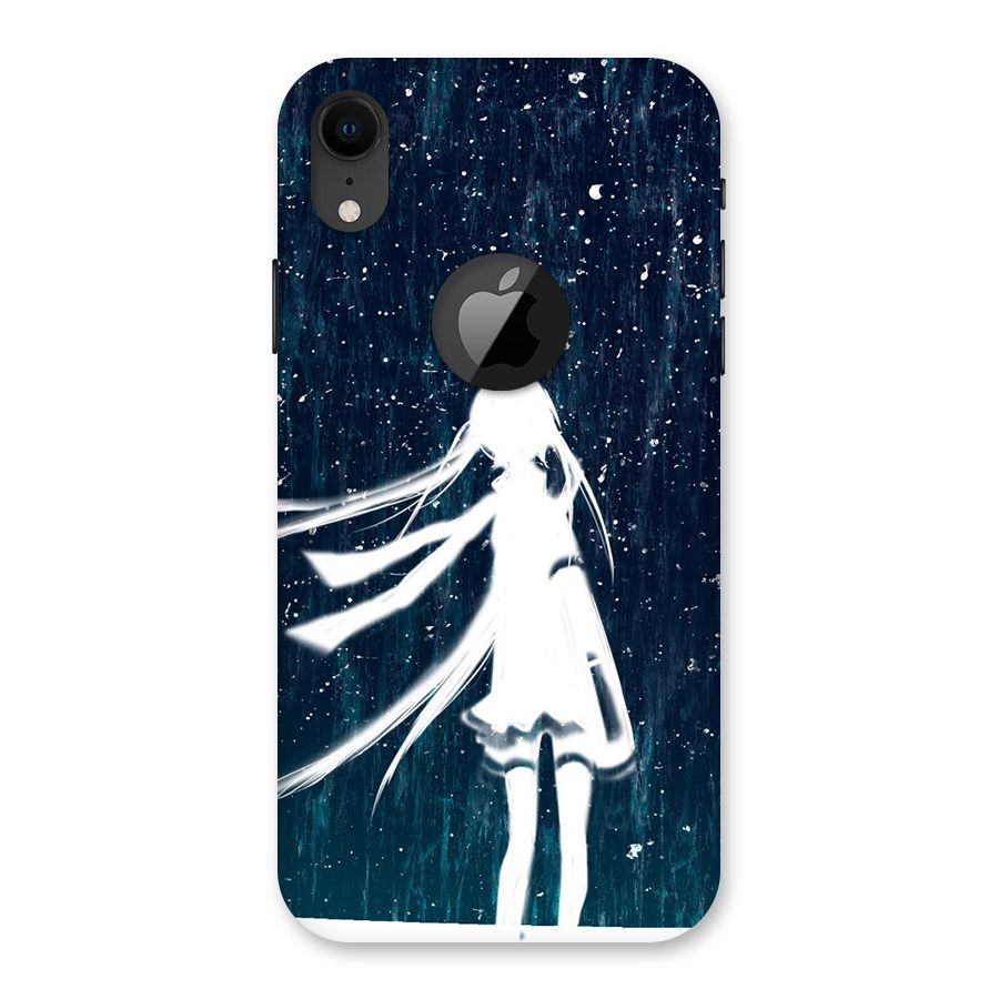 Rain White Girl Back Case for iPhone XR Logo Cut