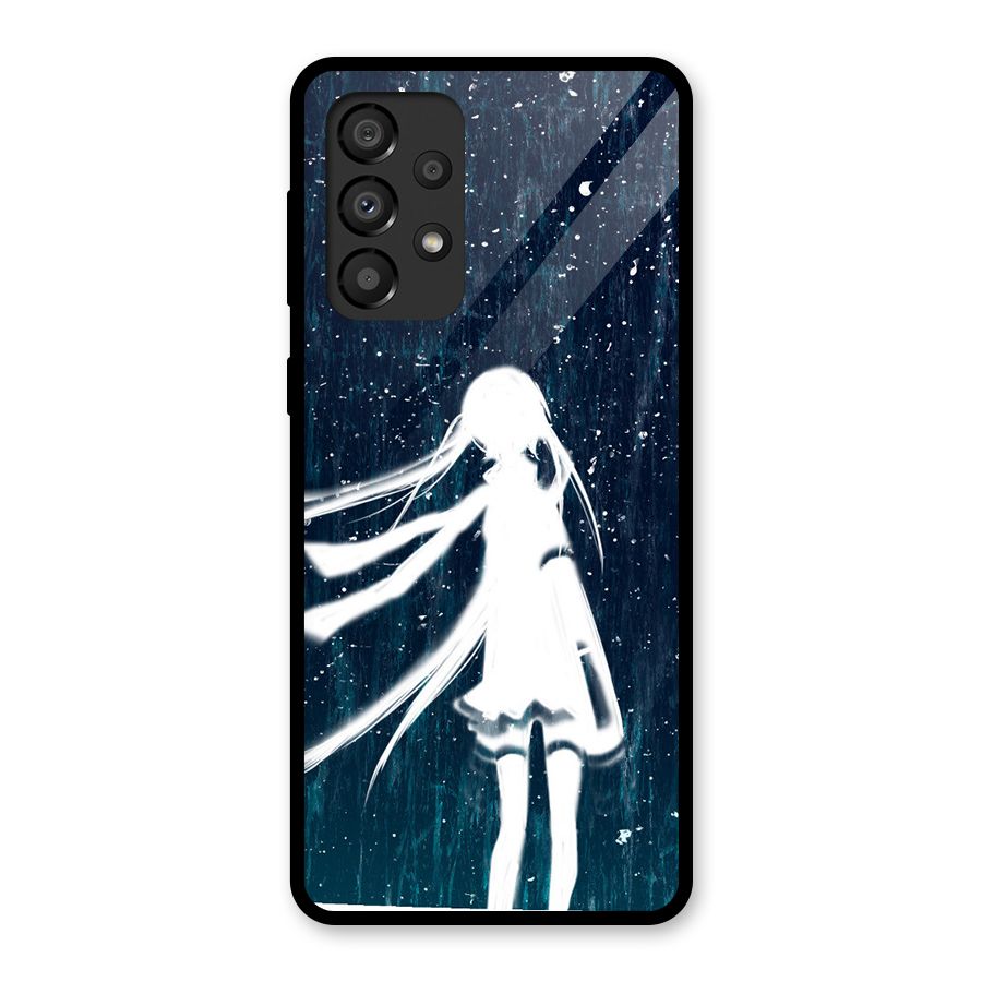 Rain White Girl Glass Back Case for Galaxy A33 5G