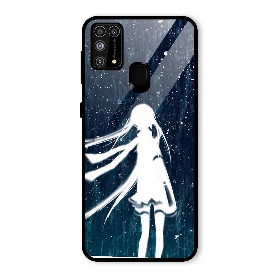 Rain White Girl Glass Back Case for Galaxy F41