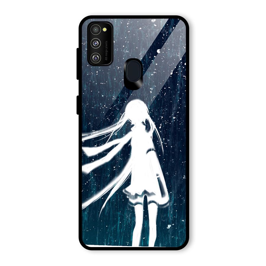 Rain White Girl Glass Back Case for Galaxy M30s