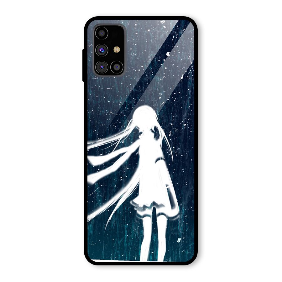 Rain White Girl Glass Back Case for Galaxy M31s