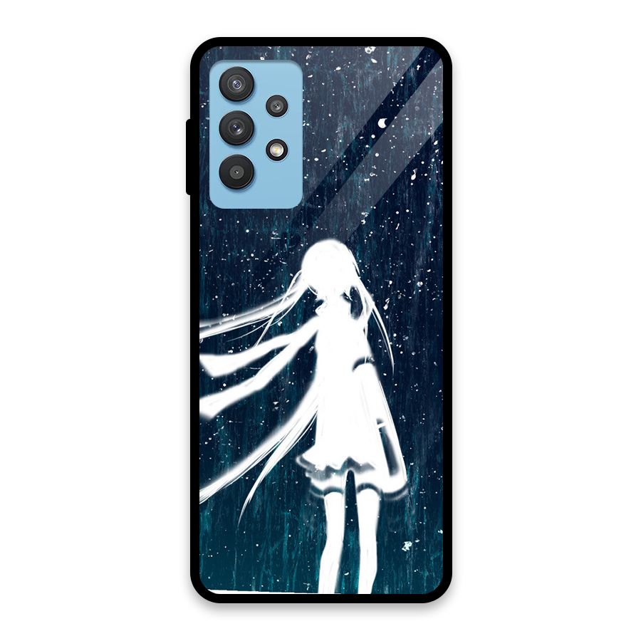 Rain White Girl Glass Back Case for Galaxy M32 5G