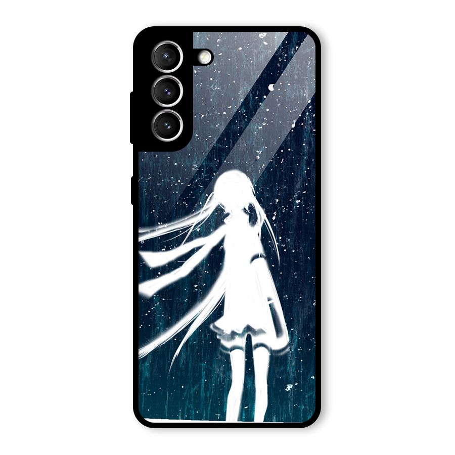 Rain White Girl Glass Back Case for Galaxy S21 5G