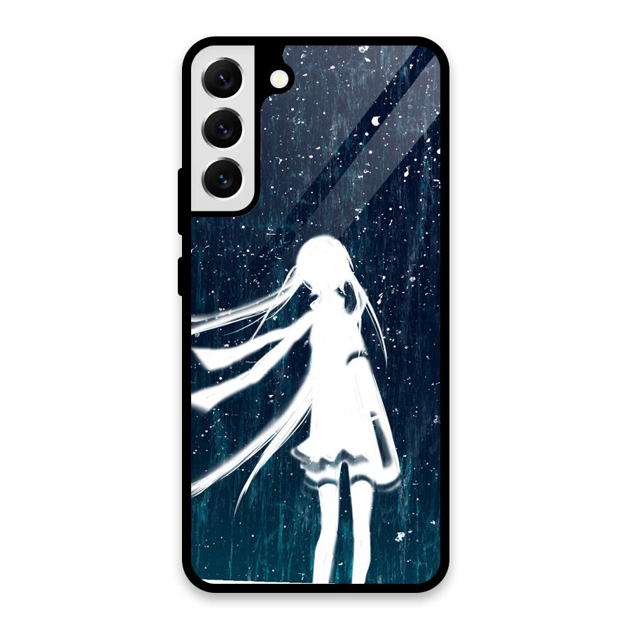 Rain White Girl Glass Back Case for Galaxy S22 Plus 5G