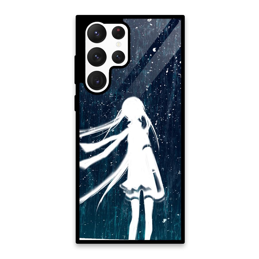 Rain White Girl Glass Back Case for Galaxy S22 Ultra 5G