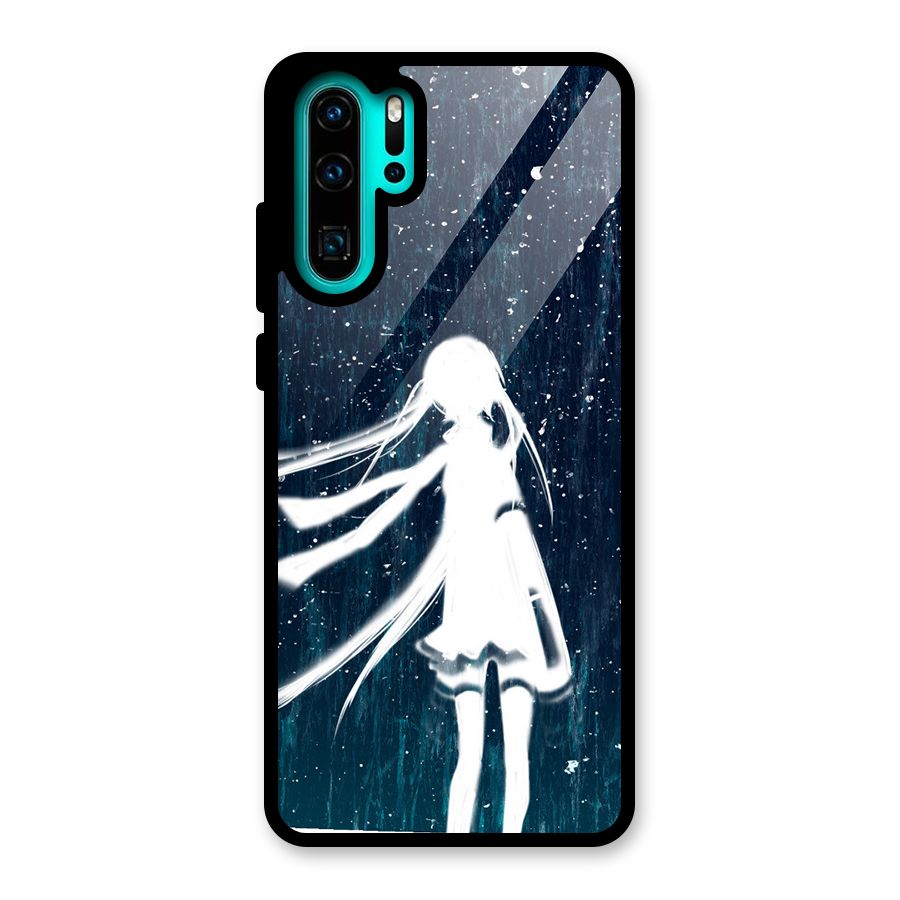 Rain White Girl Glass Back Case for Huawei P30 Pro