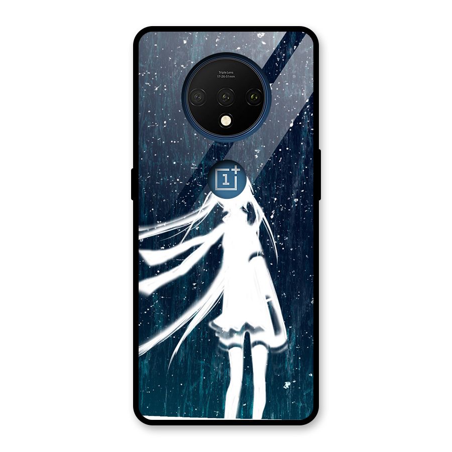 Rain White Girl Glass Back Case for OnePlus 7T