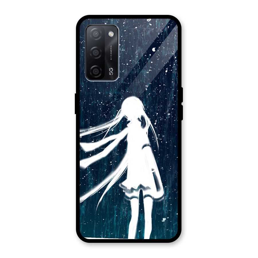Rain White Girl Glass Back Case for Oppo A53s 5G