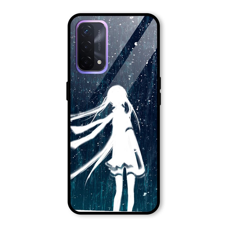 Rain White Girl Glass Back Case for Oppo A74 5G