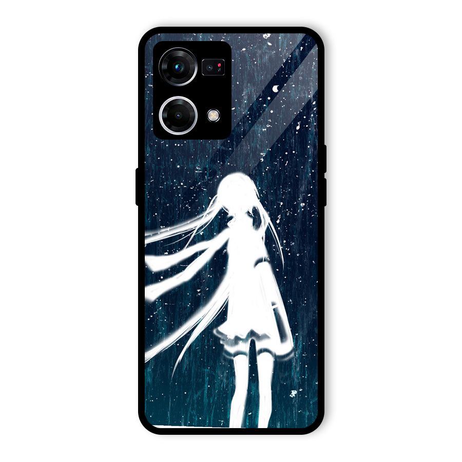 Rain White Girl Glass Back Case for Oppo F21 Pro 4G