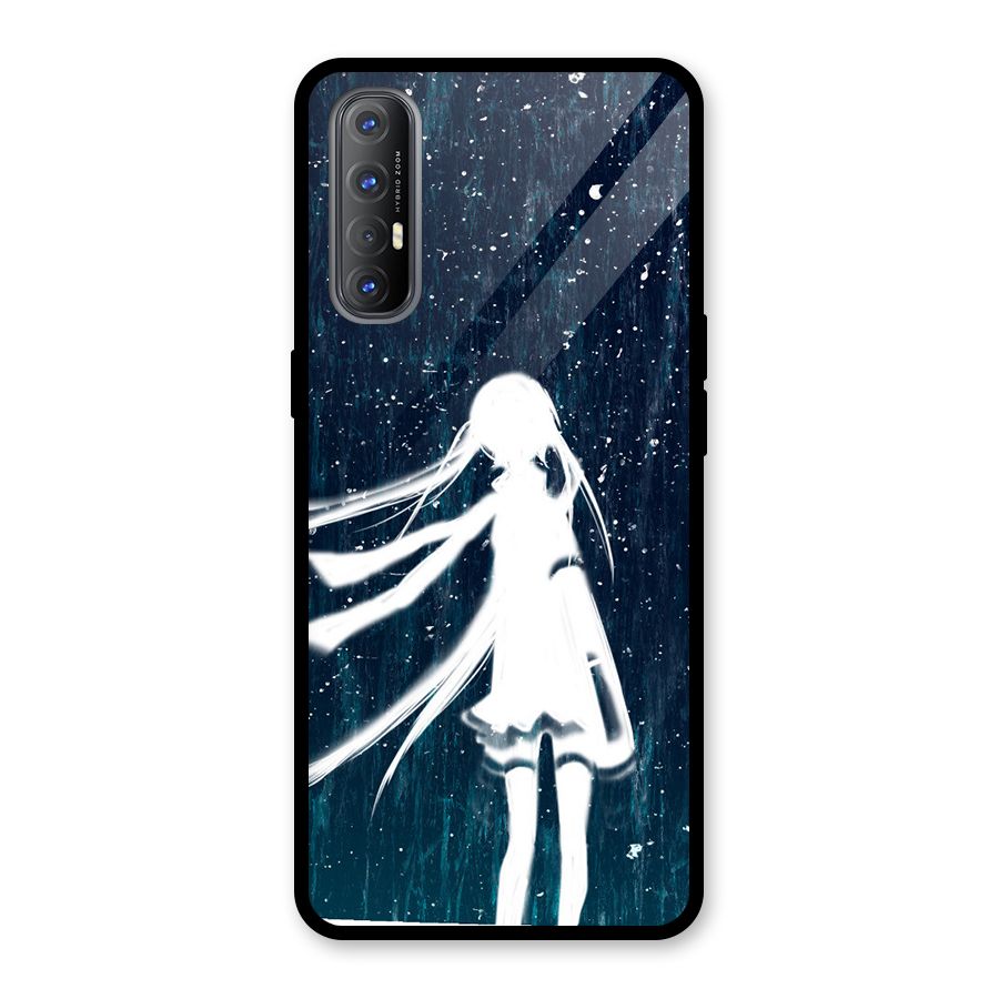 Rain White Girl Glass Back Case for Oppo Reno3 Pro