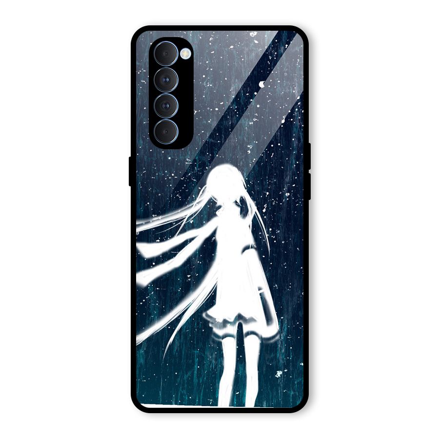 Rain White Girl Glass Back Case for Oppo Reno4 Pro