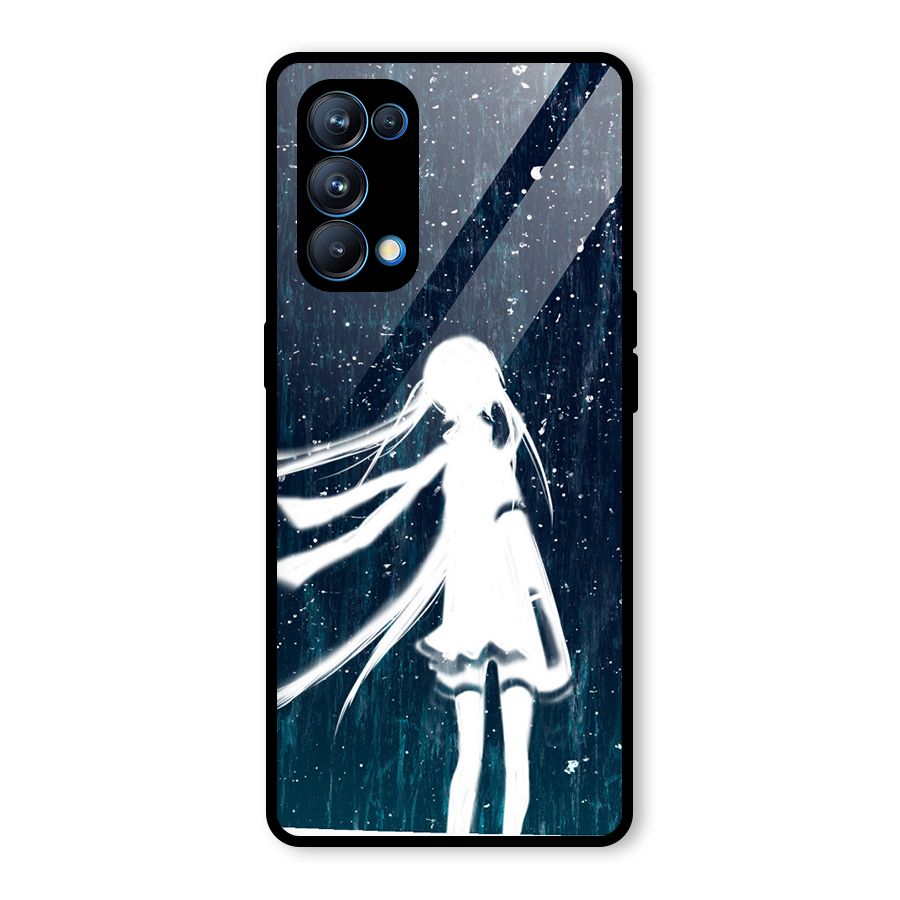 Rain White Girl Glass Back Case for Oppo Reno5 Pro 5G