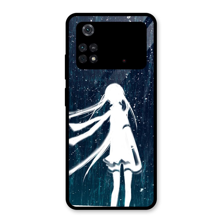 Rain White Girl Glass Back Case for Poco M4 Pro 4G