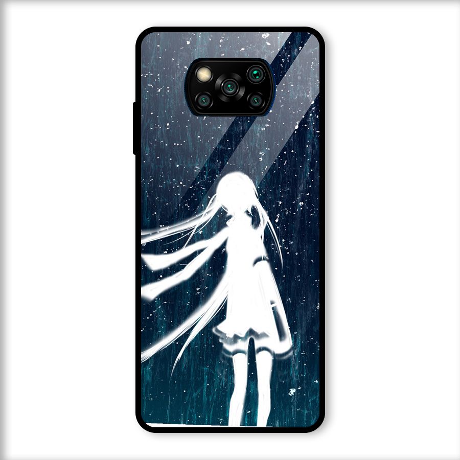 Rain White Girl Glass Back Case for Poco X3
