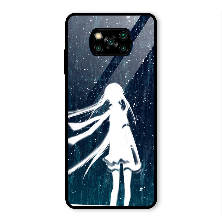 Rain White Girl Glass Back Case for Poco X3 Pro