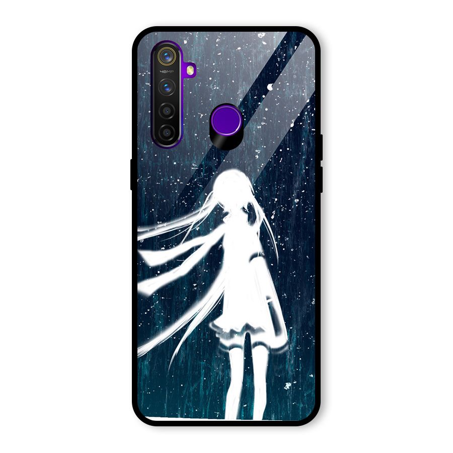 Rain White Girl Glass Back Case for Realme 5 Pro