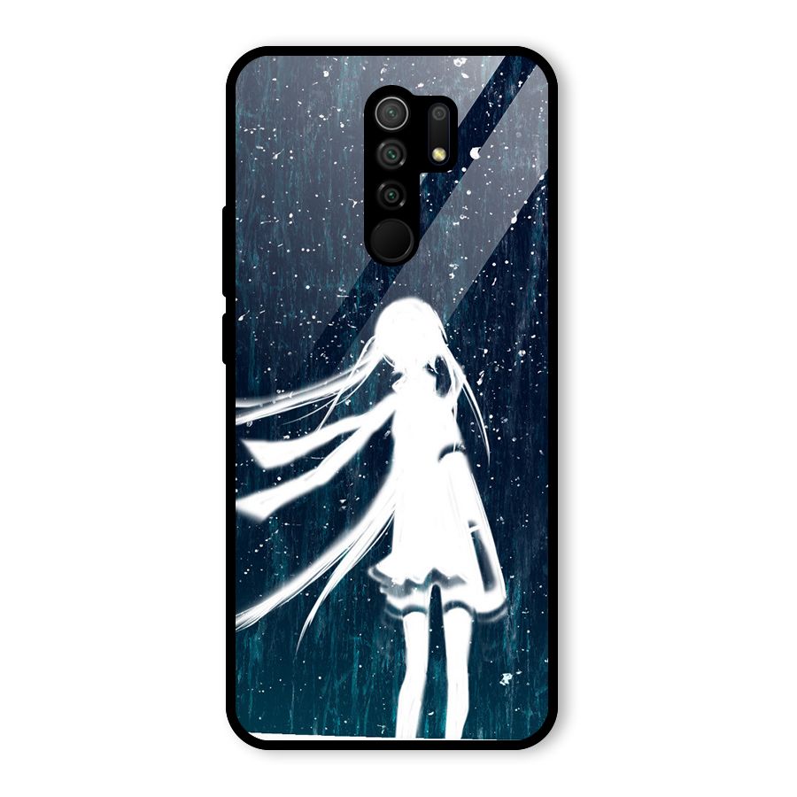 Rain White Girl Glass Back Case for Redmi 9 Prime