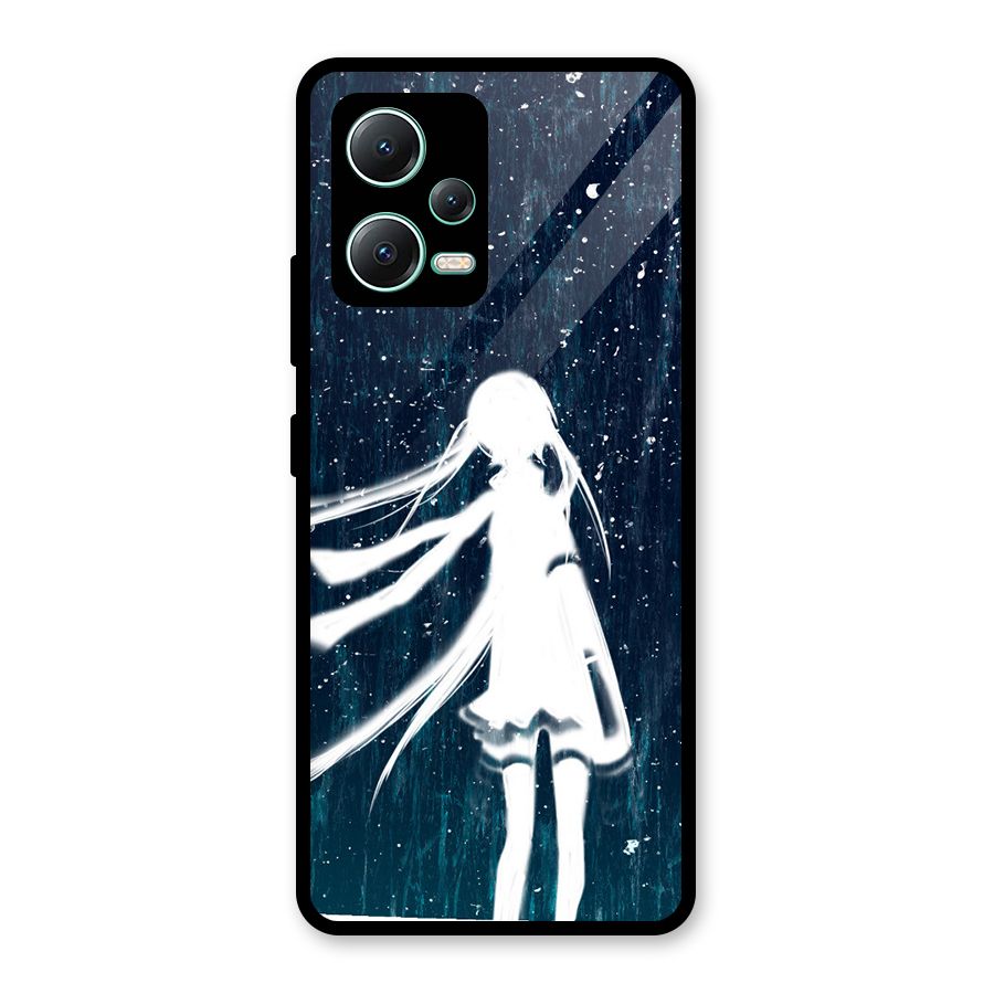 Rain White Girl Glass Back Case for Redmi Note 12 5G