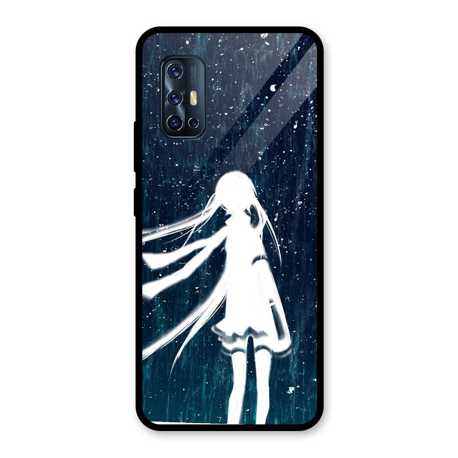 Rain White Girl Glass Back Case for Vivo V17