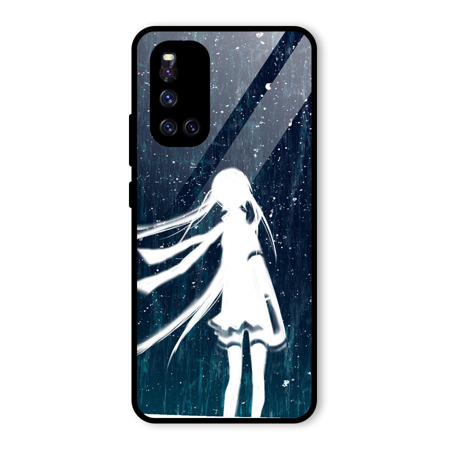 Rain White Girl Glass Back Case for Vivo V19