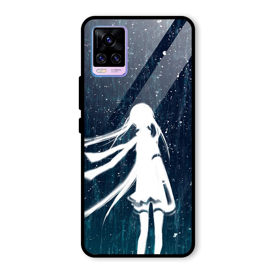 Rain White Girl Glass Back Case for Vivo V20 Pro