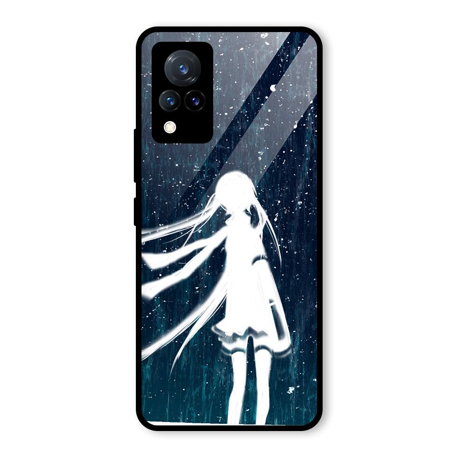 Rain White Girl Glass Back Case for Vivo V21 5G