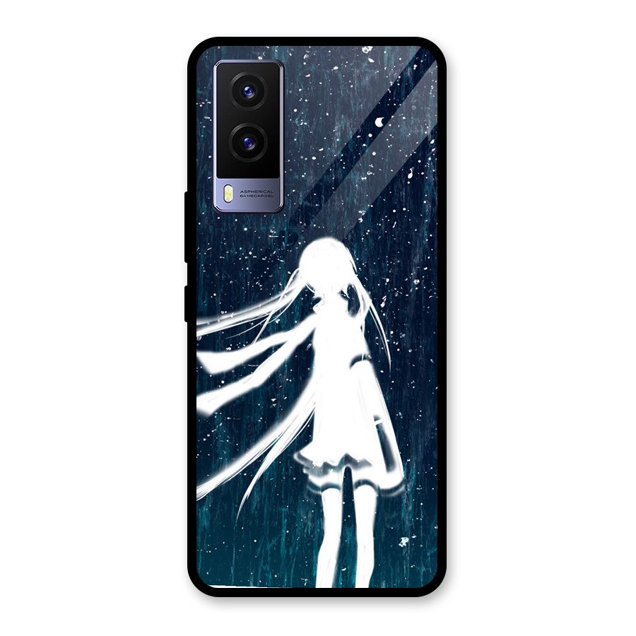 Rain White Girl Glass Back Case for Vivo V21e 5G