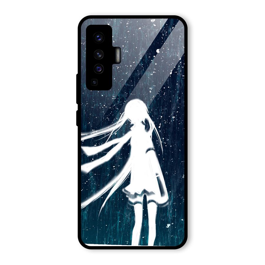 Rain White Girl Glass Back Case for Vivo X50