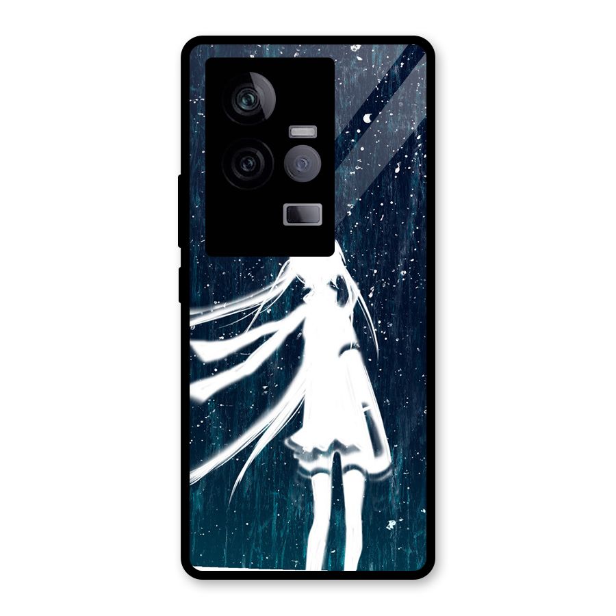 Rain White Girl Glass Back Case for Vivo iQOO 11 5G