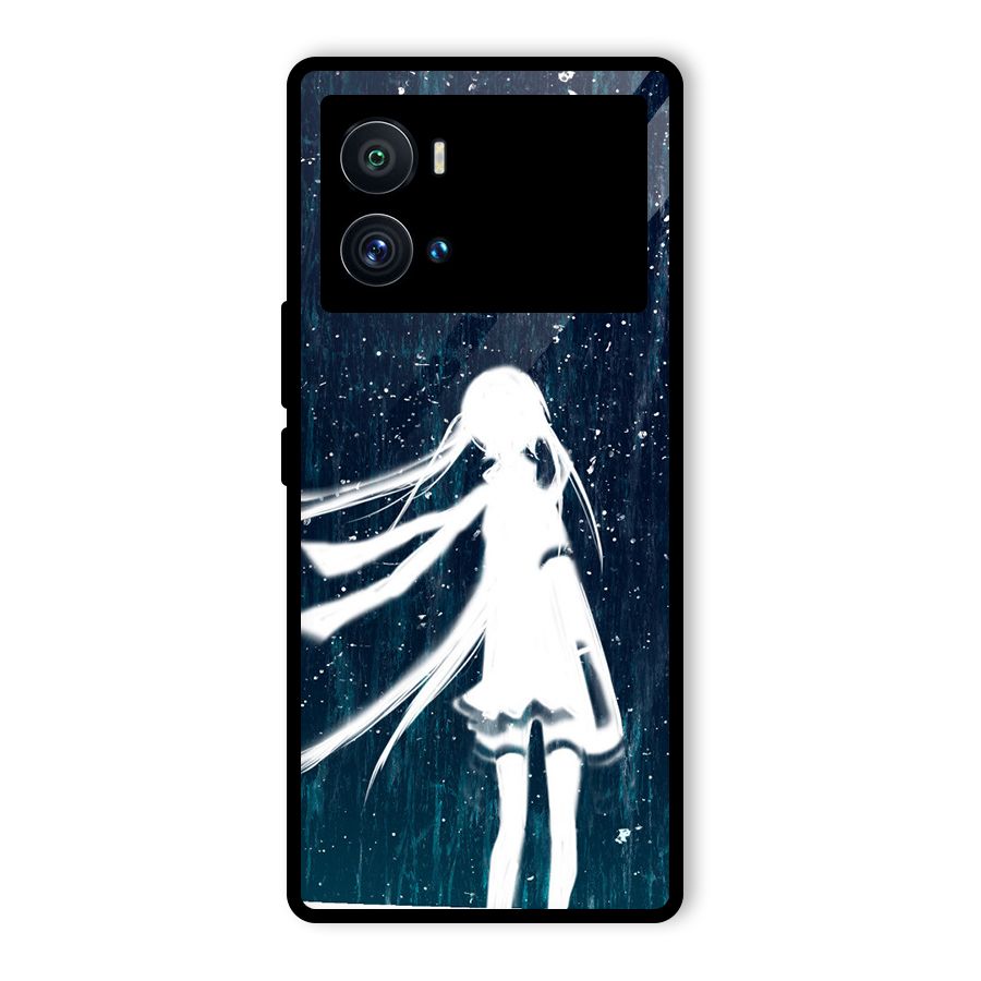 Rain White Girl Glass Back Case for Vivo iQOO 9 Pro