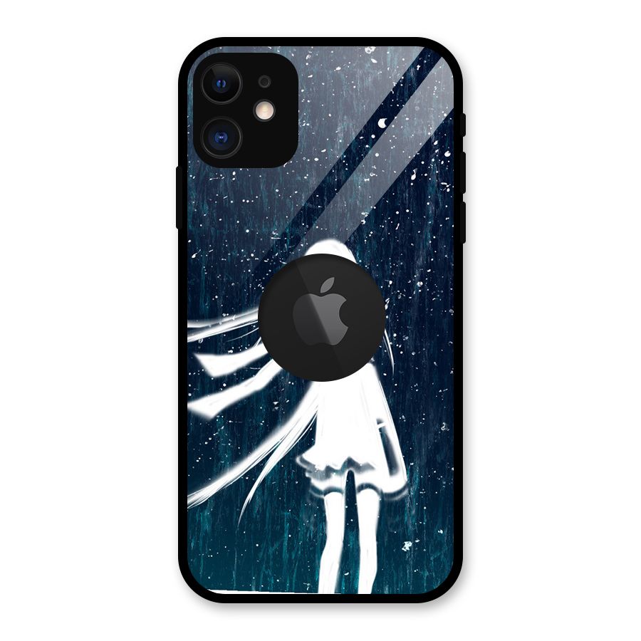 Rain White Girl Glass Back Case for iPhone 11 Logo Cut