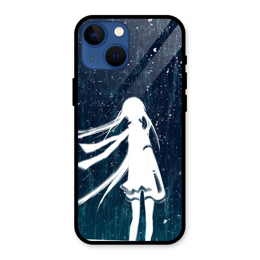 Rain White Girl Glass Back Case for iPhone 13 Mini