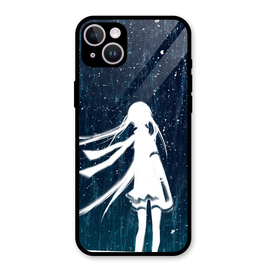Rain White Girl Glass Back Case for iPhone 14 Plus