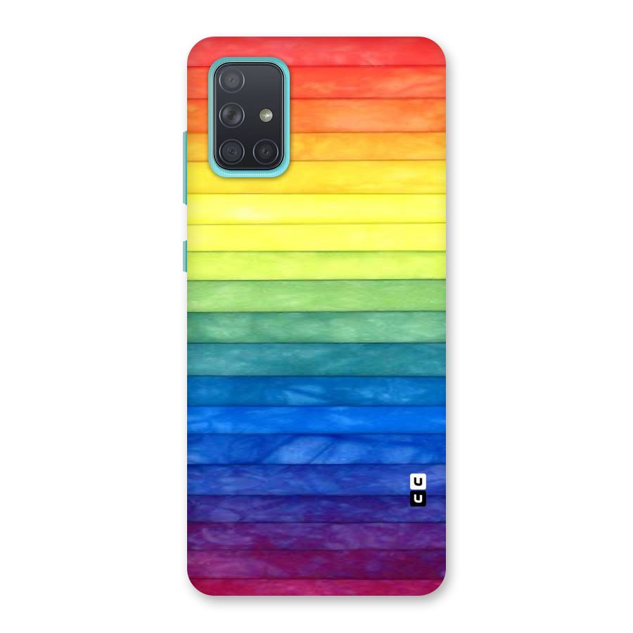 Rainbow Colors Stripes Back Case for Galaxy A71