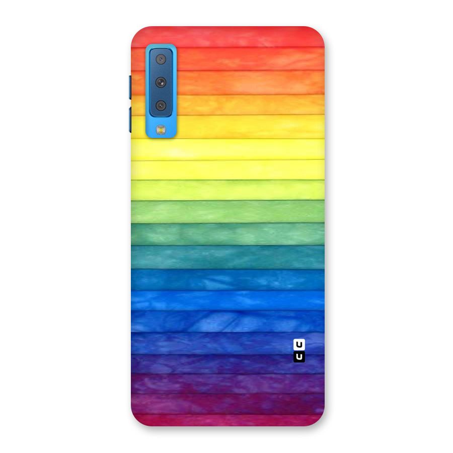 Rainbow Colors Stripes Back Case for Galaxy A7 (2018)