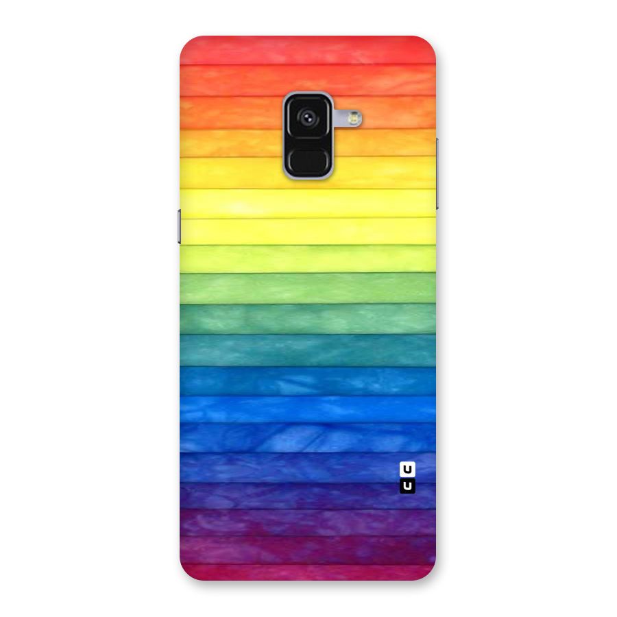 Rainbow Colors Stripes Back Case for Galaxy A8 Plus